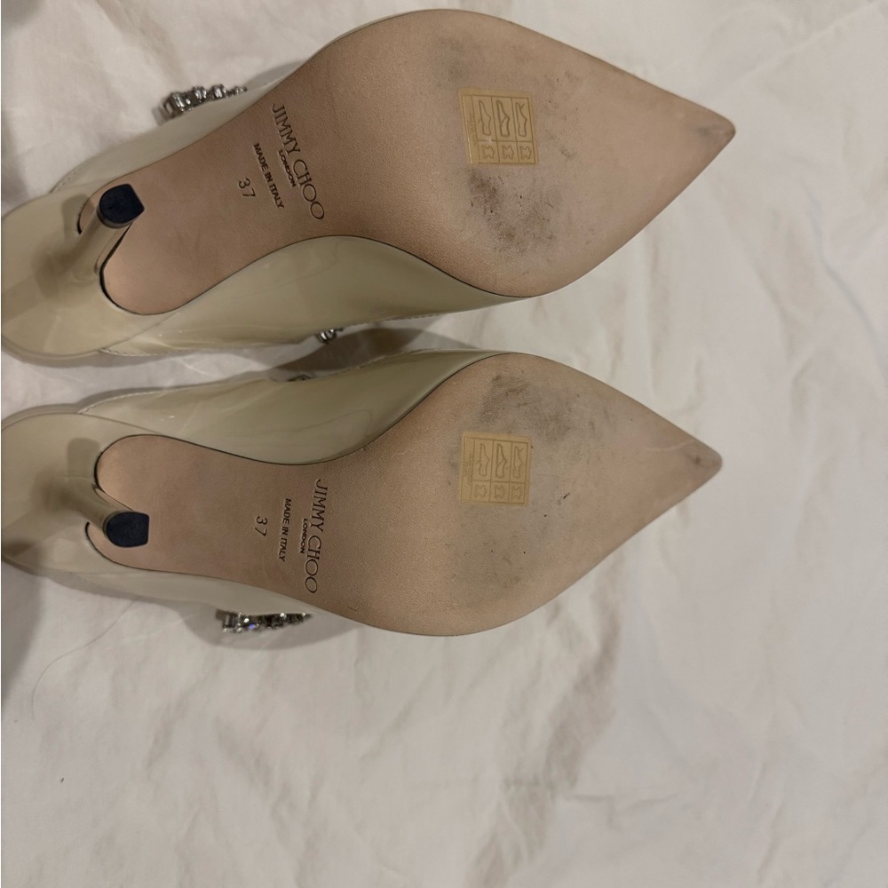 New - Jimmy Choo Ivory Crystal-Embellished Mules (Bing 1000mm) - Picture 3 of 4